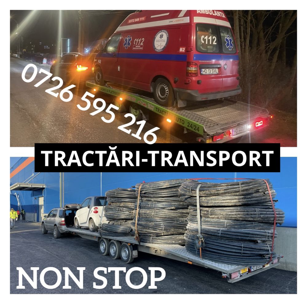 Tractari auto NON STOP Hateg Pui Banita platforma tractare