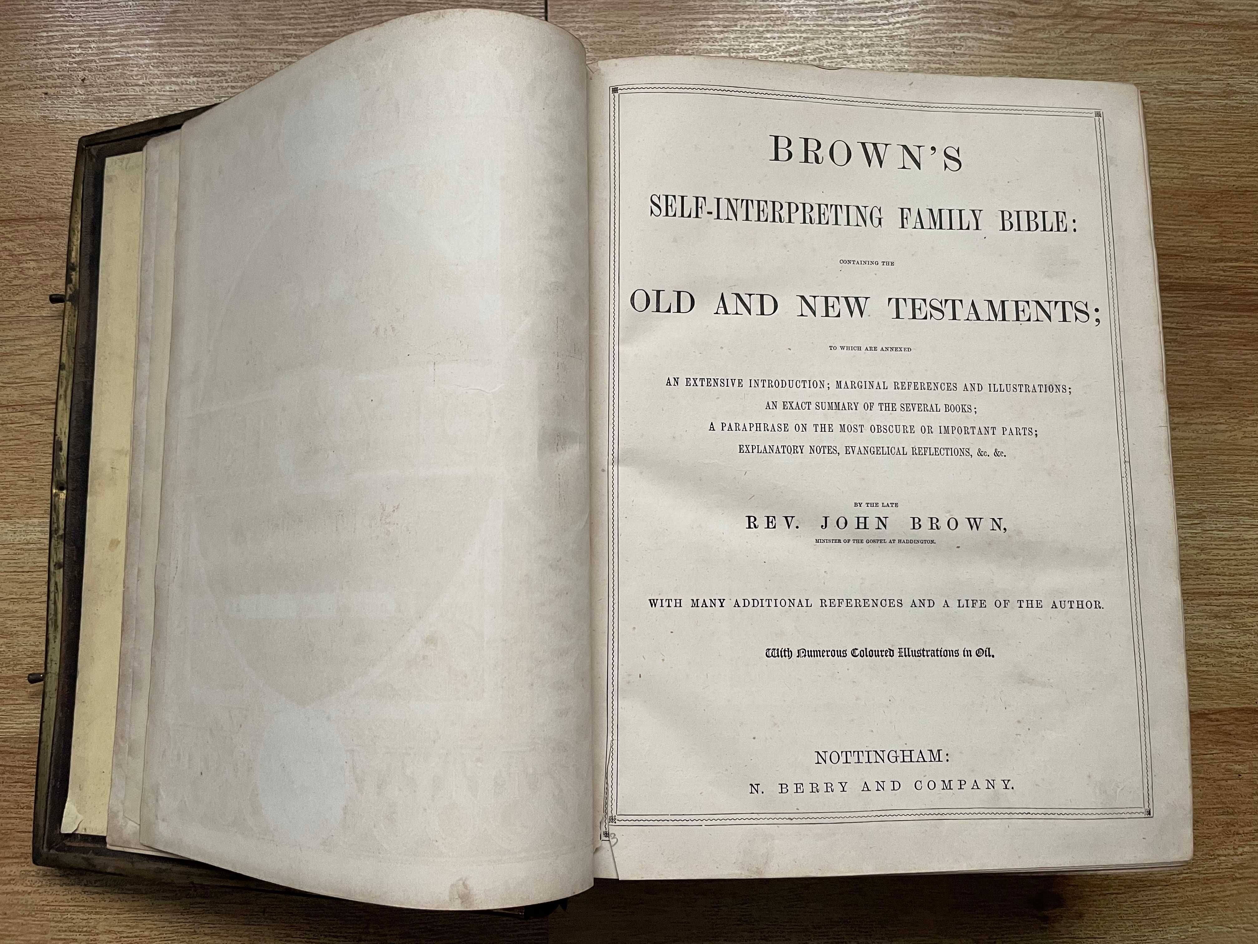 Biblia / Biblie veche , 1860 , lb. engleza, 6 kg. , 34 x 26 x 9