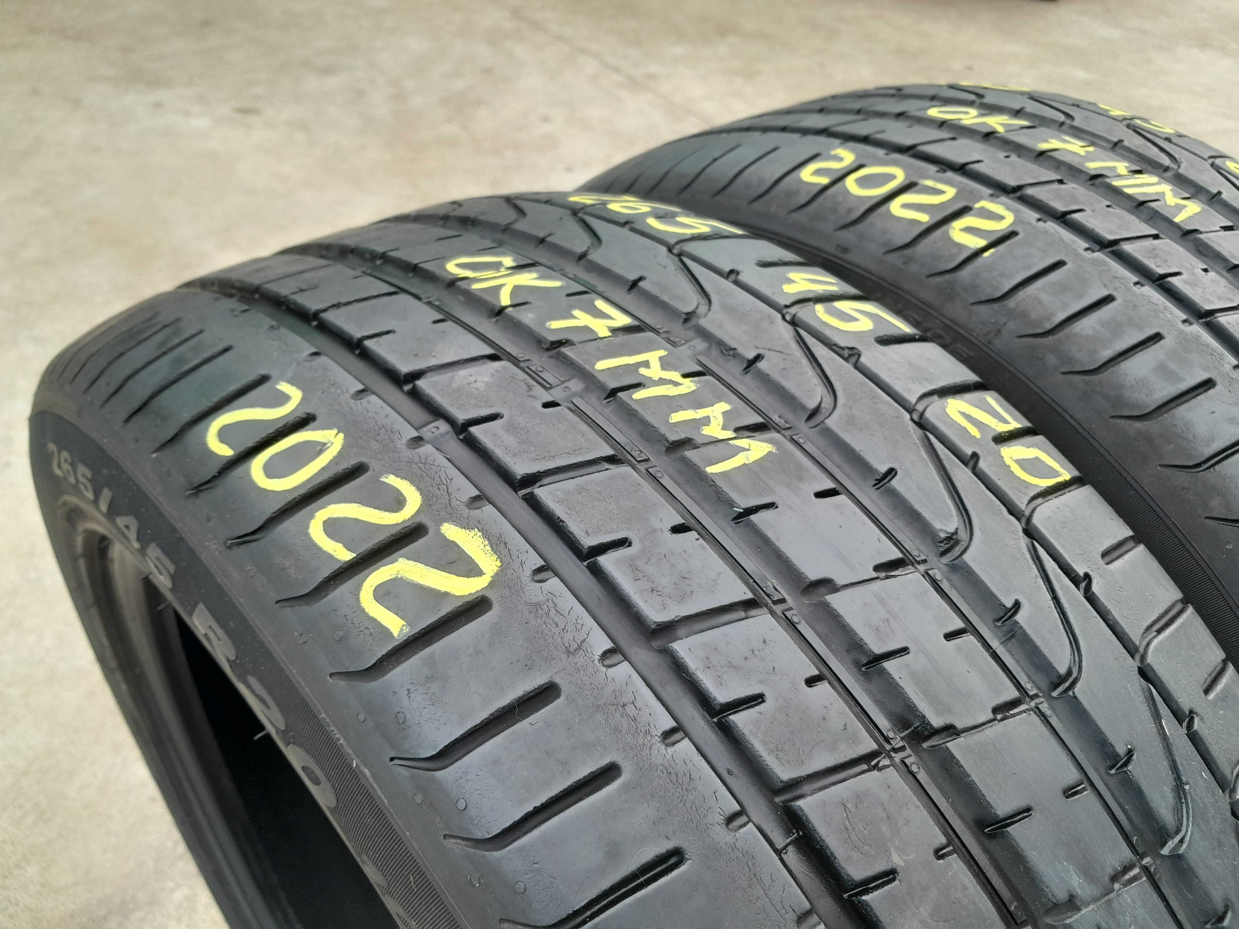 Doua anvelope de vara 265 45 20 pirelli p zero profil 7 mm dot 2022