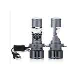 Комплект от 2 броя led лед диодни крушки с лупа h4 х4 12v - 24v 80w 12