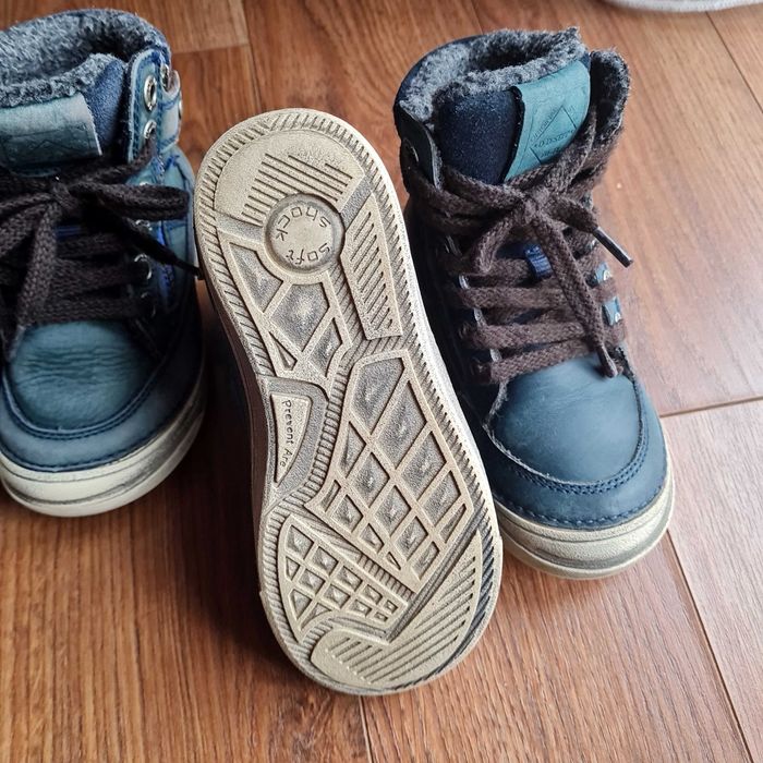 Ghete imblanite ca noi DDstep piele baieti 26 talpic 15.8 cm