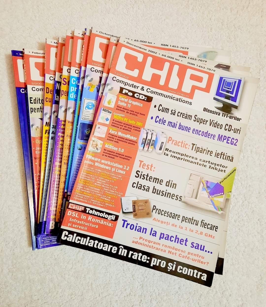 Colecție completă reviste CHIP vechi an 2002