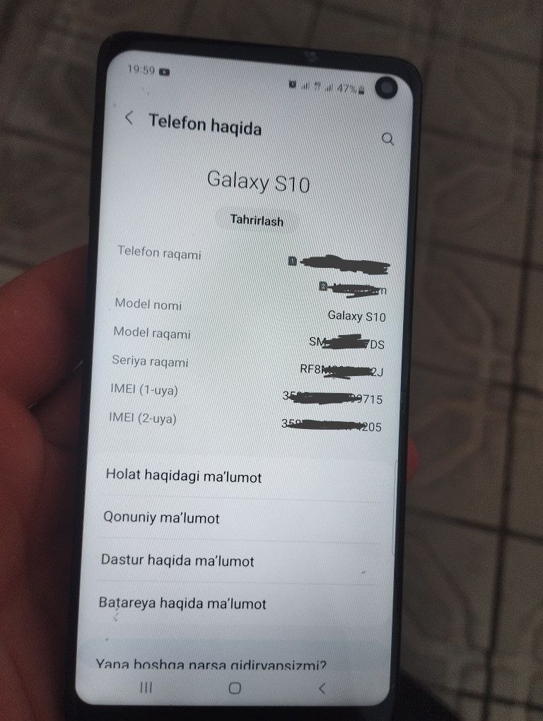 Samsung s 10 4g .