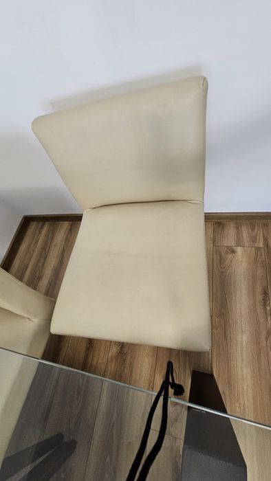 4 Scaune dining piele crem