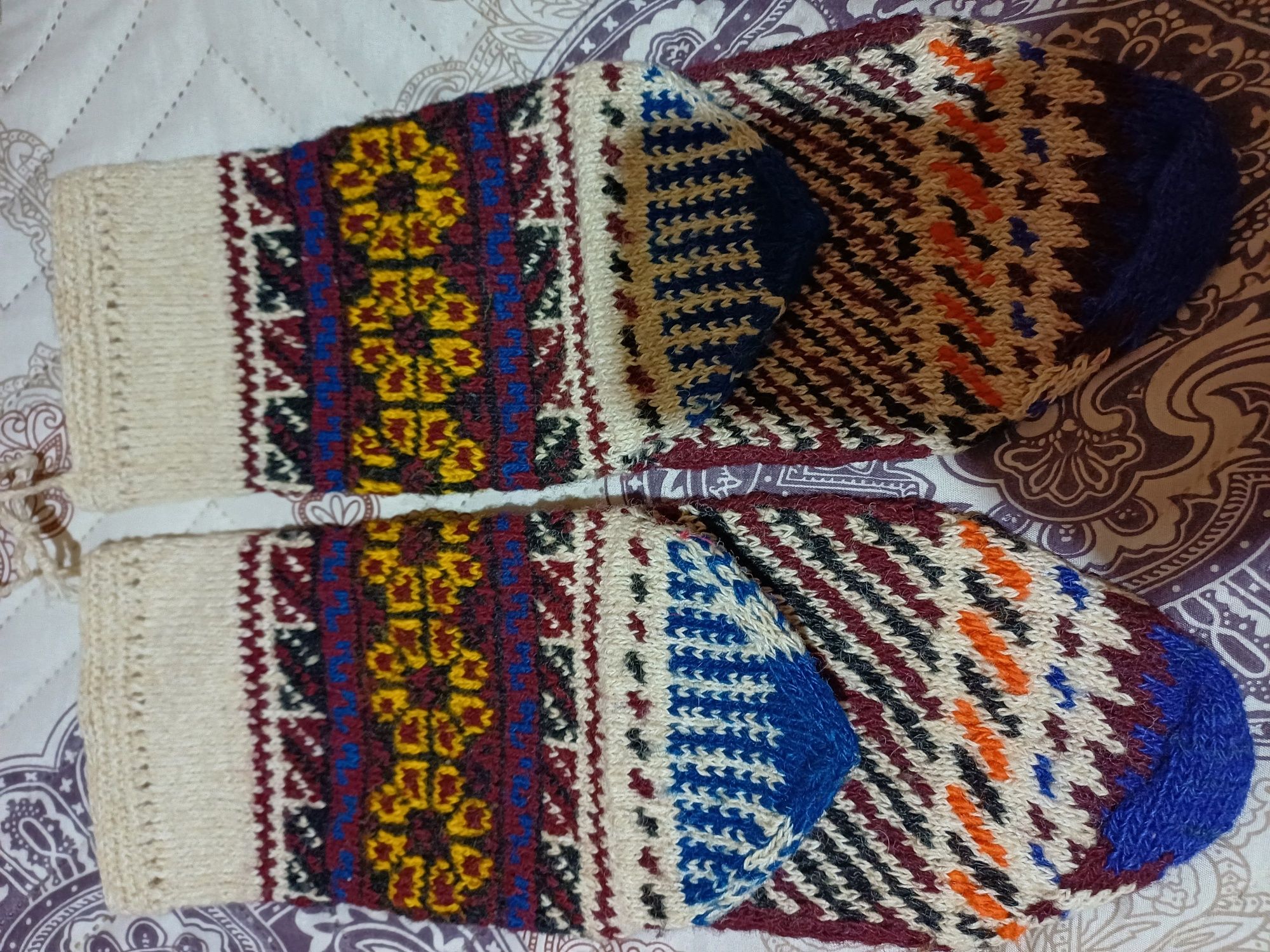Плетени шарени чорапи,нови