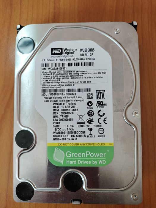 Hdd  2tb  Sata 3   de  3,5"