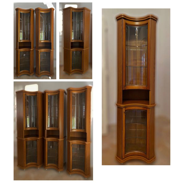 Vitrine cristal nuc – set modular (2 turnuri + colțar)