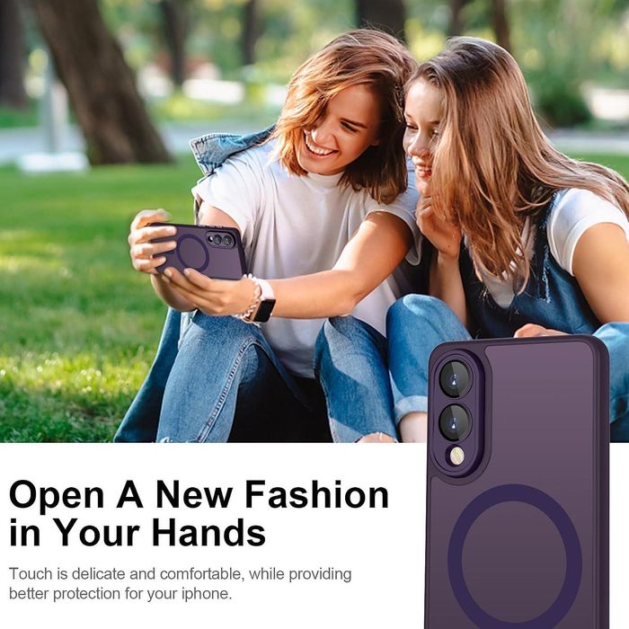 Матов magsafe кейс за samsung galaxy s25 edge - лилав