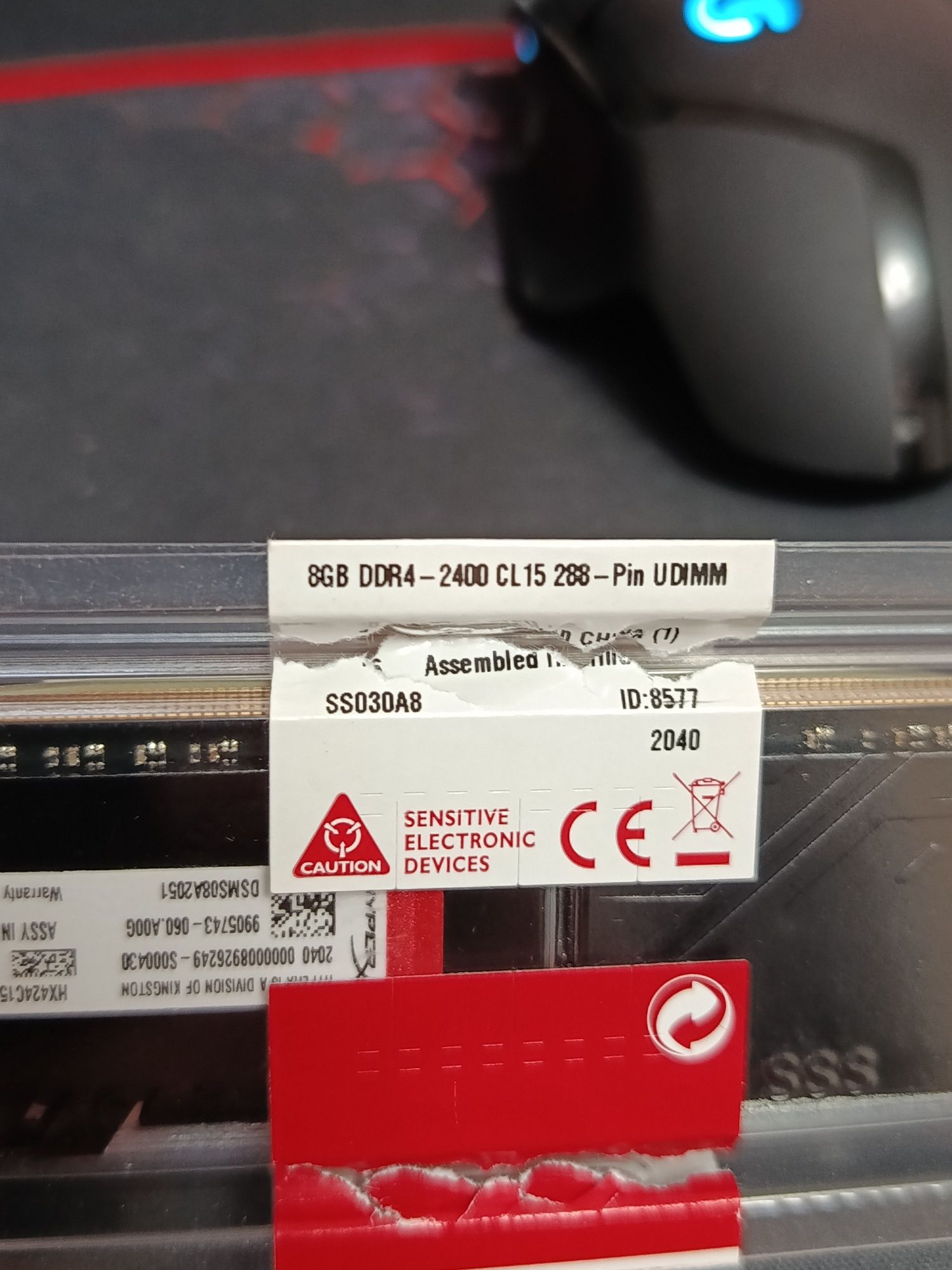 Memorie RAM DDR4 2400Mhz HyperX Fury 8GB CL15 HX424C15FB3/8 288-pin
