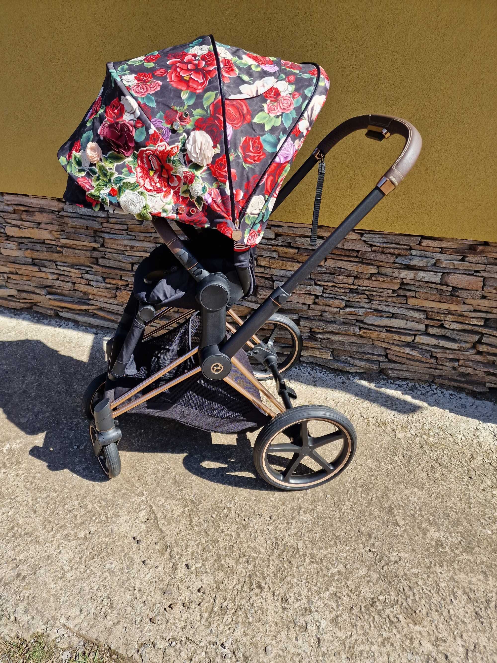 Бебешка количка Lux Spring Blossom Dark