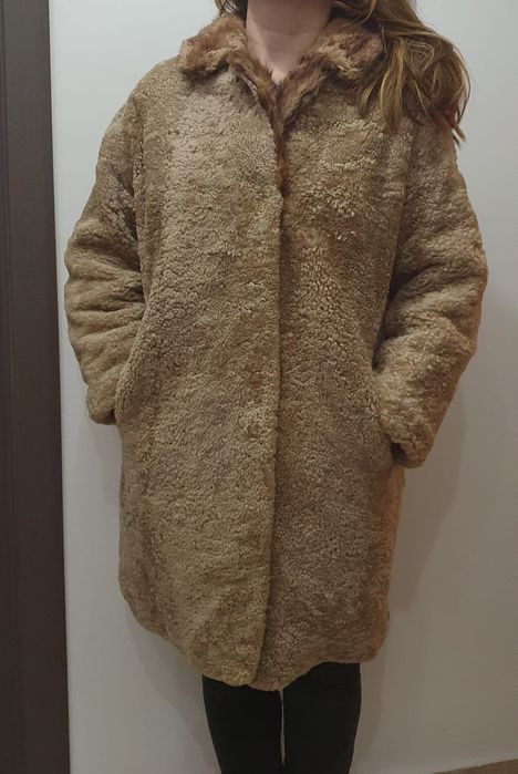 Blană naturală/ Teddy Coat de blană naturală