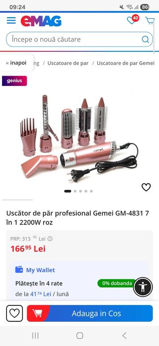 Uscător de păr profesional Gemei