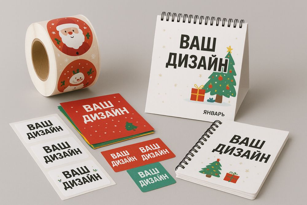 Пакеты, этикетки, блокнот, листовки,упаковка, календарь,коробка,дизайн