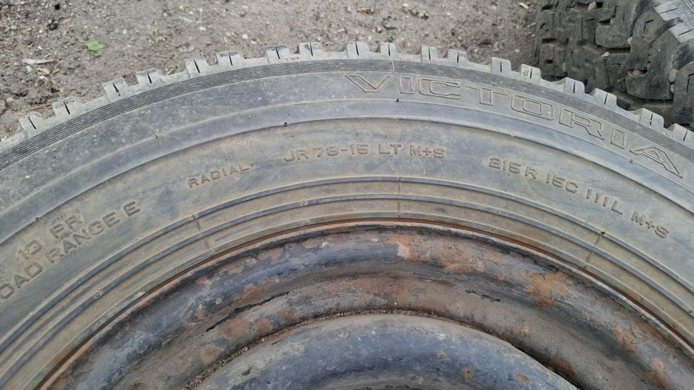 set 4 roti jante si cauciucuri R15, JR 78-15 LT M+S, 215R 15C 111L