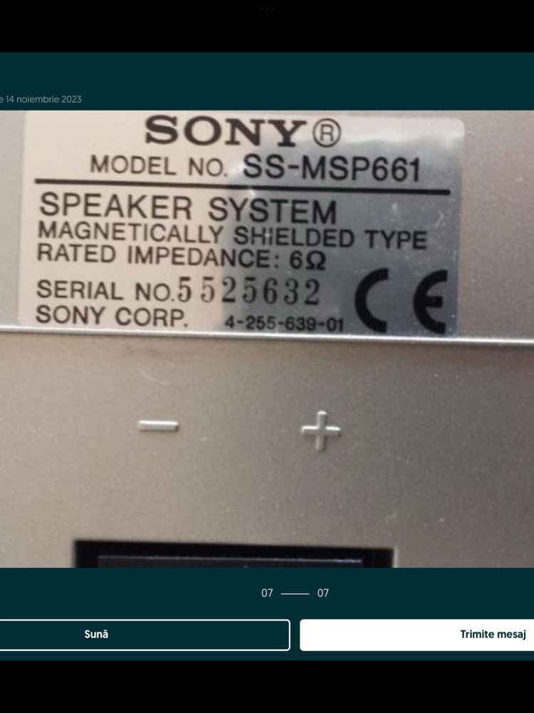 Boxe Sony fara amplificator