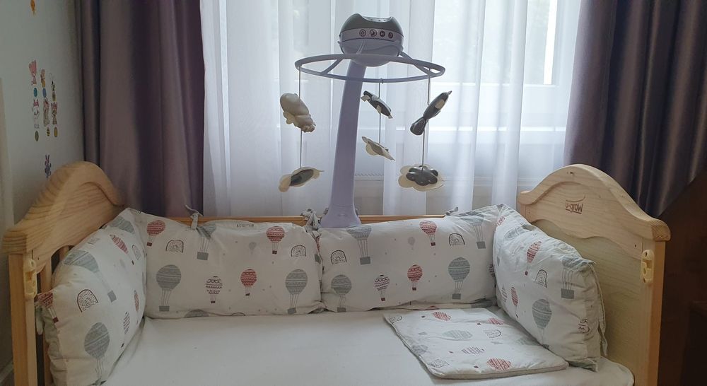 Pătuț bebe lemn natural
