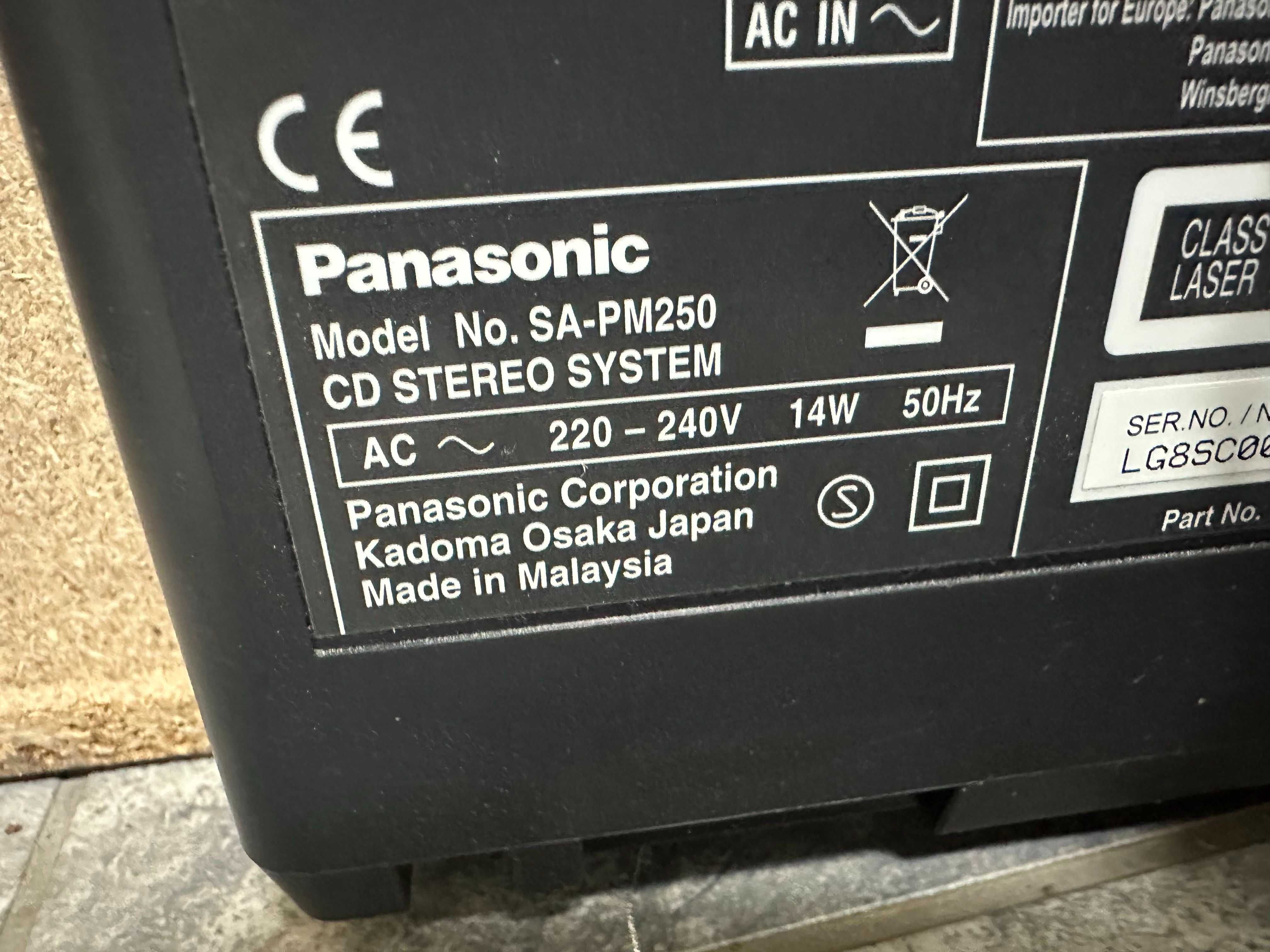 Panasonic SC-PM250EG-K, Bluetooth, Черна Radio/Cd/USB/Bluetooth/Aux