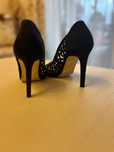 Pantofi negri, piele intoarsa, nr 38, toc 10 cm