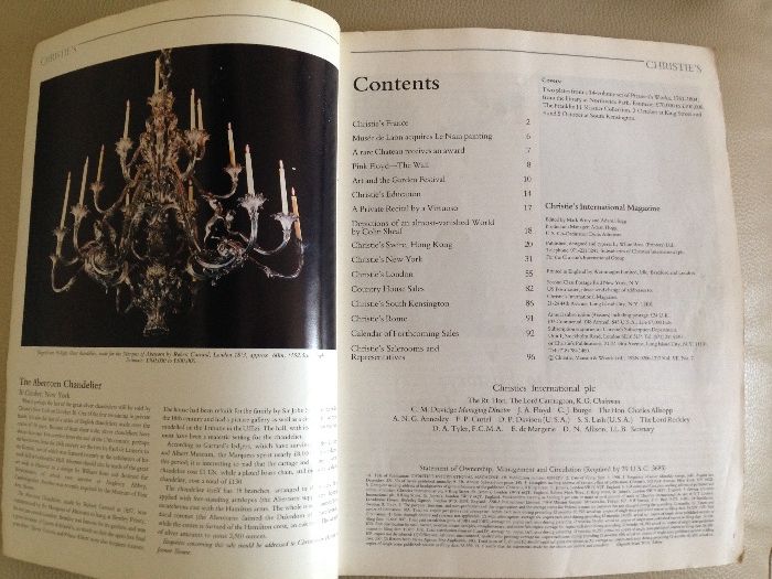 Catalog Licitatie Christies, International Magazine 1990