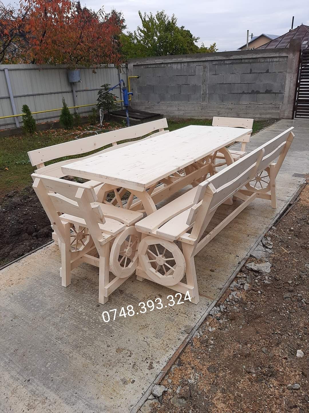 Mobilier  rustic  mese scaune  băncuțe  lemn  rustic