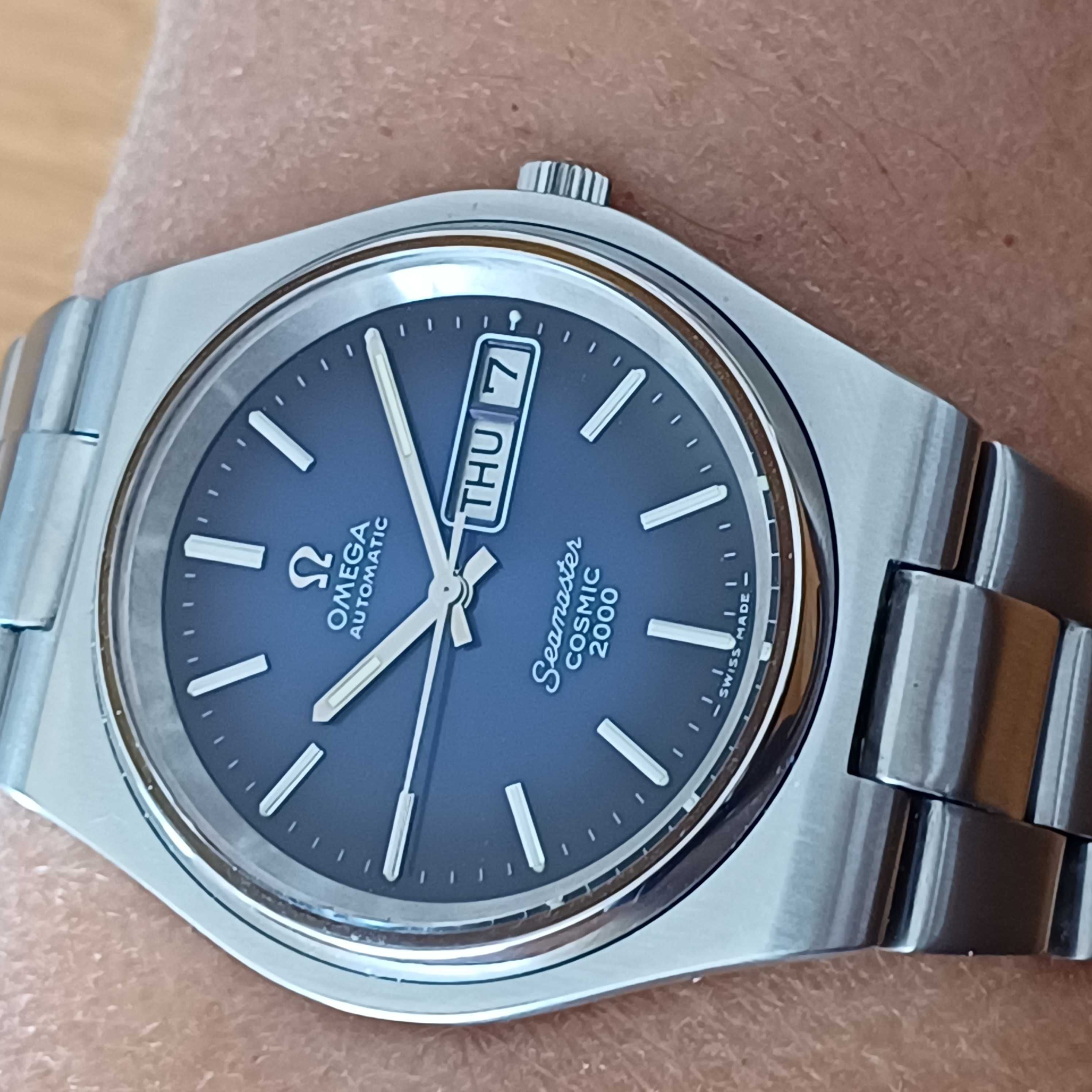 Omega Seamaster Cosmic 2000 Automatic, Тъмно син циферблат, Ден и дата