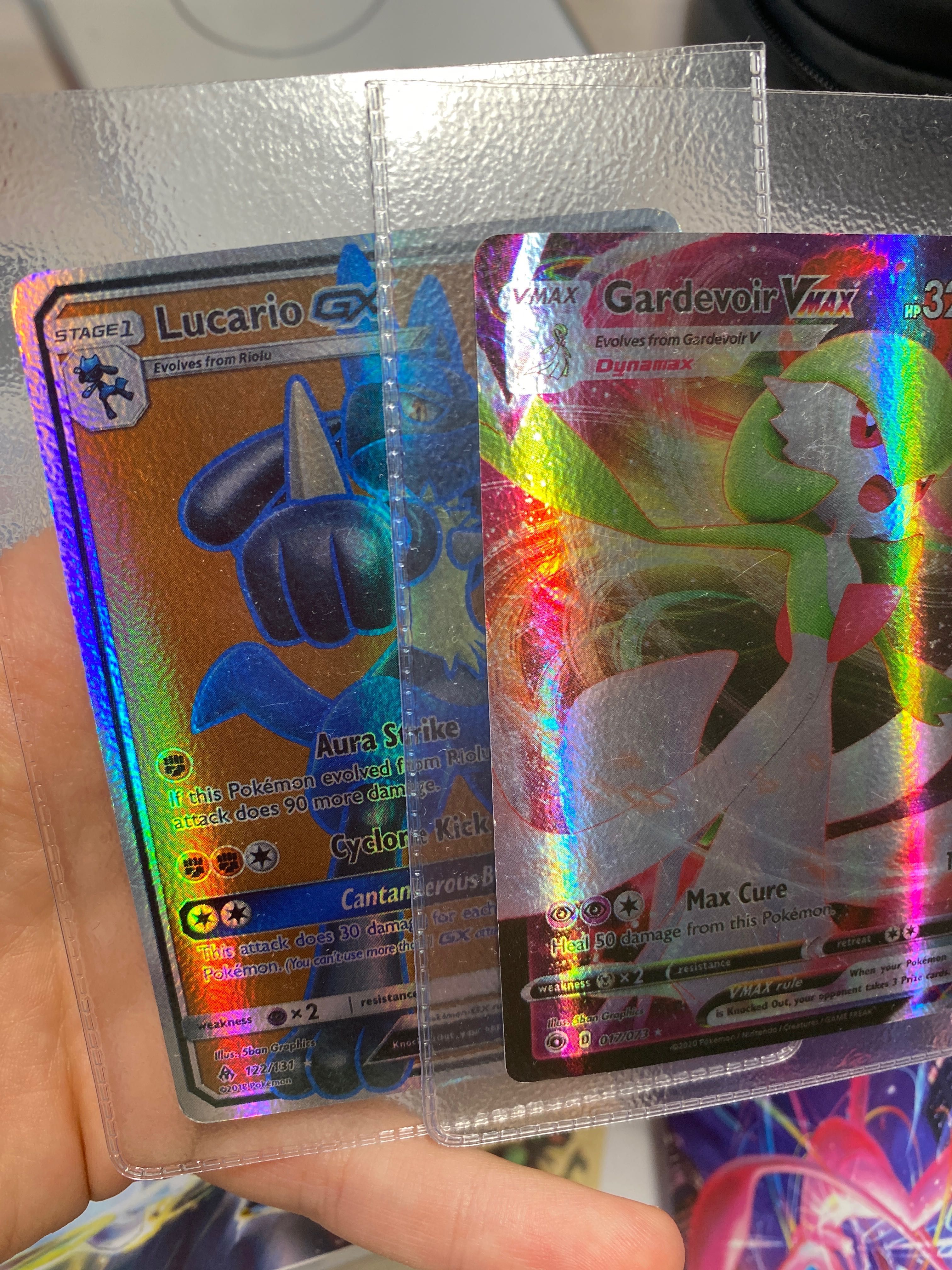 Pokemon cards Gardevoir VMAX 2020 si Lucario GX 2018 (Extrem de rare)