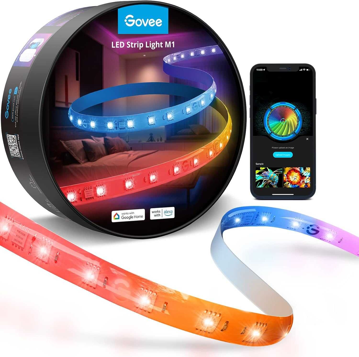 НОВА, ТЕСТВАНА Govee M1 RGBIC LED лента, 16.4 фута WiFi LED...