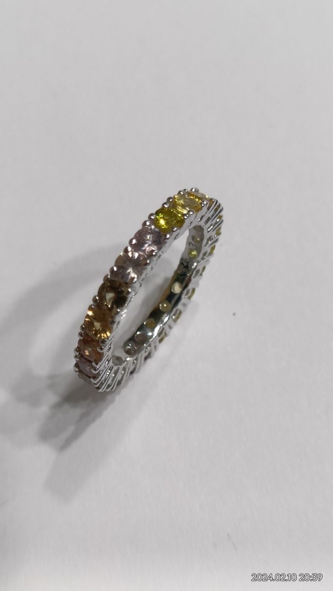 Vind inel eternity din aur 18kt cu safire naturale multicolore 2,6ct