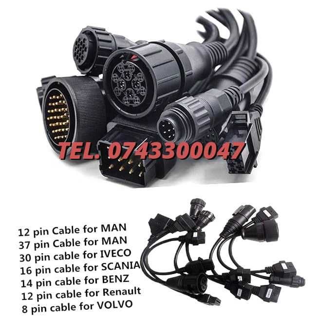 Kit Set 8 Cabluri Adaptoare Obd2 Autocom Delphi Camioane
