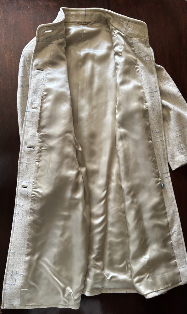 Pardesiu de damă, de lână, 37-38, crem