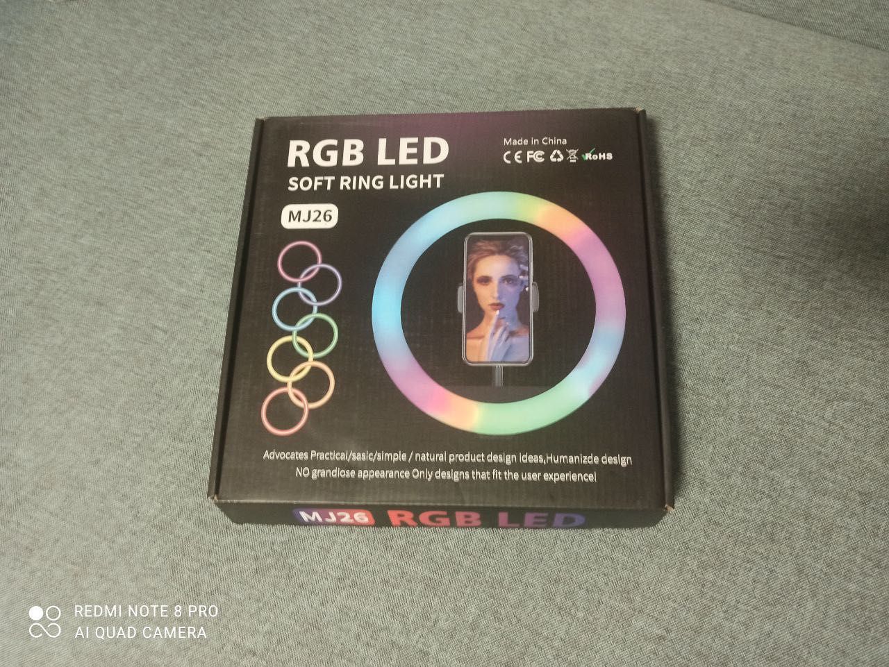 Кольцевая лампа RGB 26 см + штатив (2.1 м). Новое