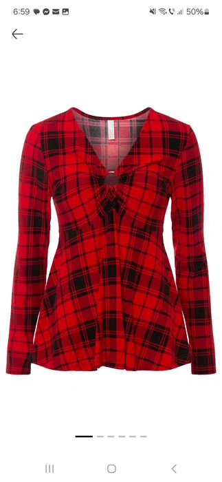 Bluza cu maneci clopot, cadrilata, 44-46