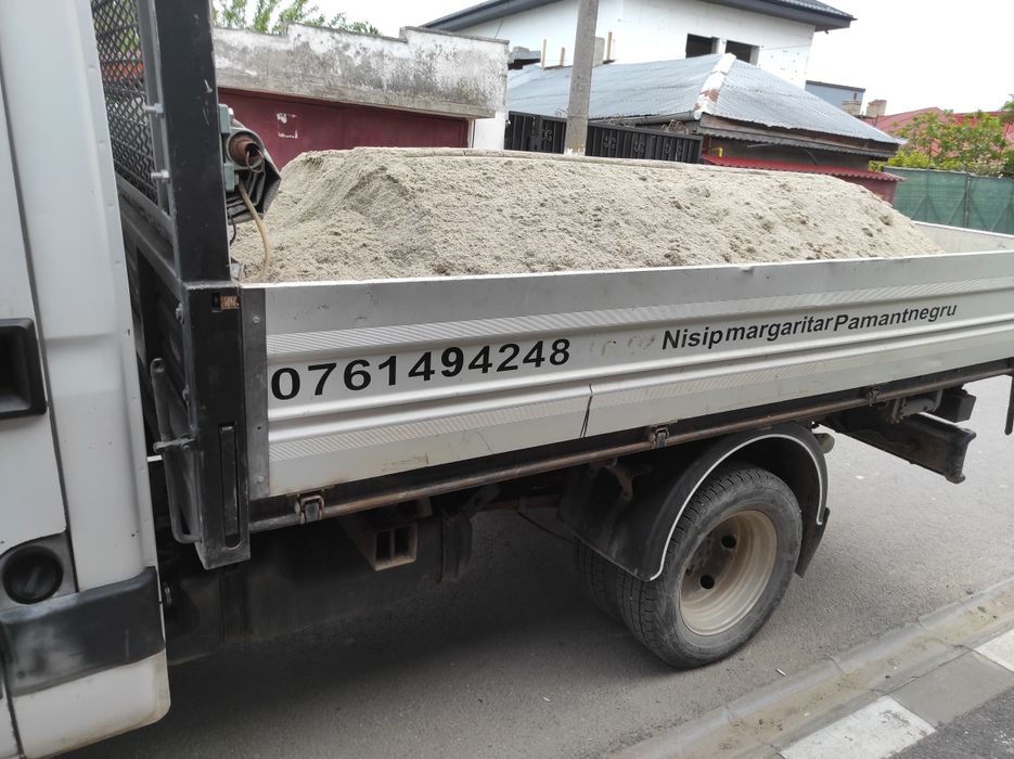 Nisip,balastru,mãrgãritar,pământ negru,frezat de asfalt,beton concasat