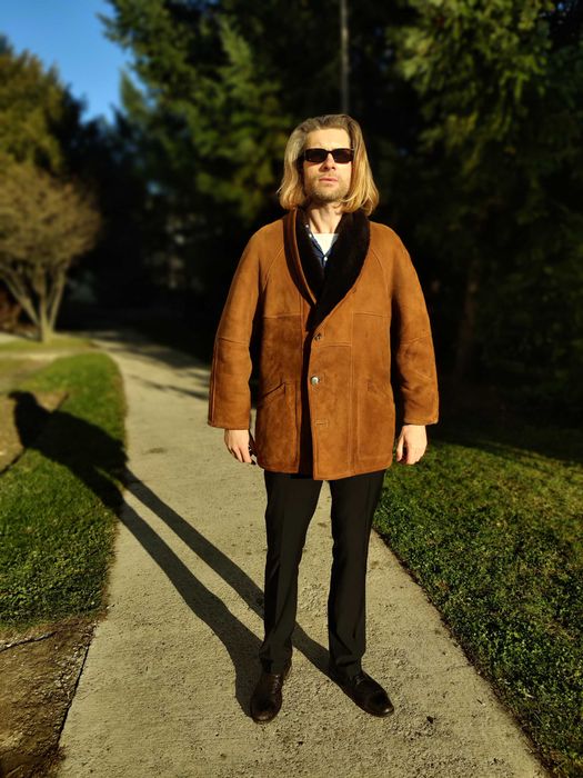 Cojoc barbat piele / blana naturala miel XL 48 NOU Maro Shearling
