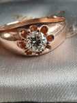 Inel unisex ghiul Gypsy aur roz diamant natural taietura veche 0,52CT