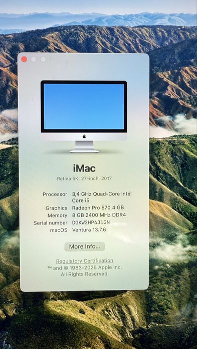 iMac 27” 5K i5/8GB/256GB - mid 2017