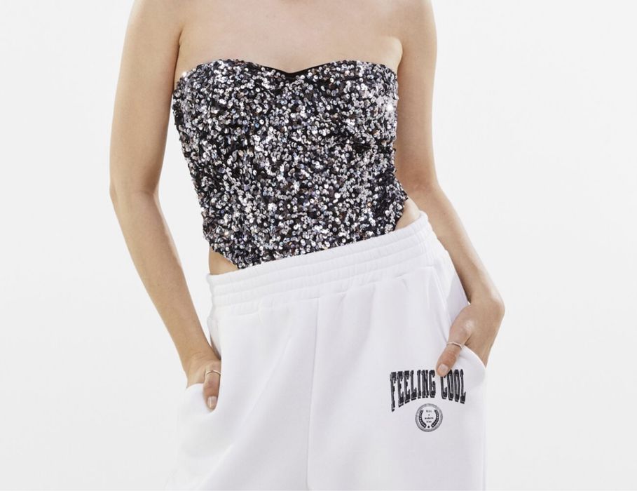 Top P3 Cristale (Daira-Shop.ro) Paiete Argintiu Silver Sutien Bustiera