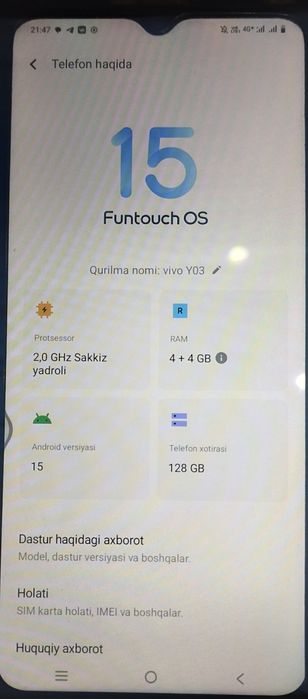 Telefon Vivo Y03  128GB