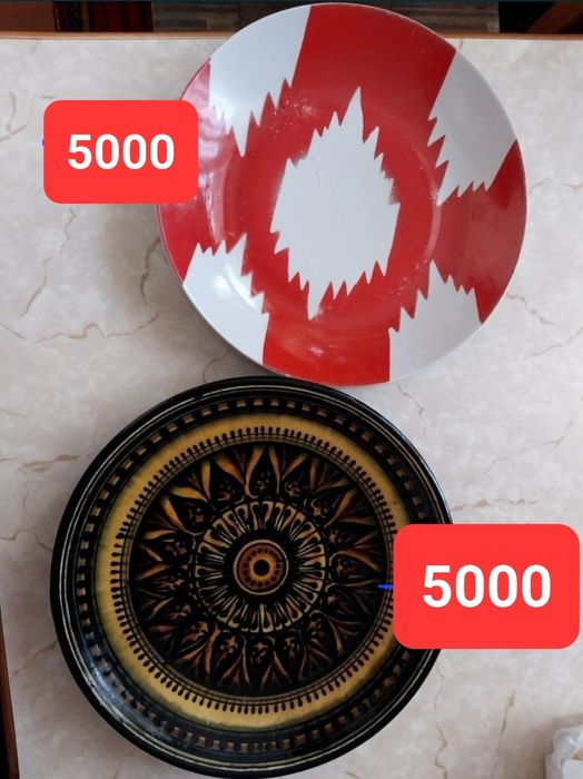 Ляганы керамические, чайник б/у, три пиалы. 10 000 и Фруктовница