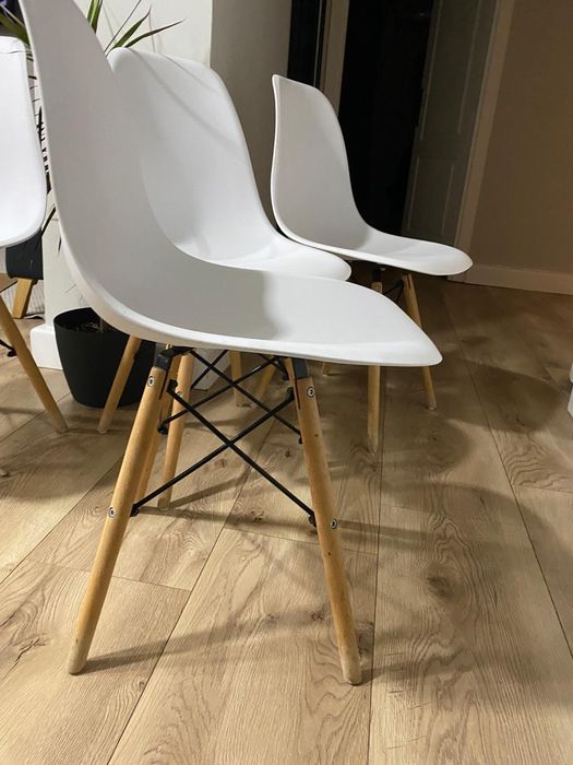 Set 4 scaune dining Scandinav pentru bucatarie, alb