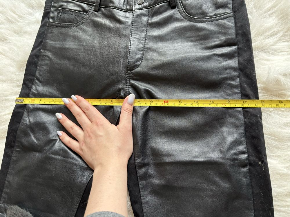 Кожени панталони клин Object + подарък дънки Armani Jeans