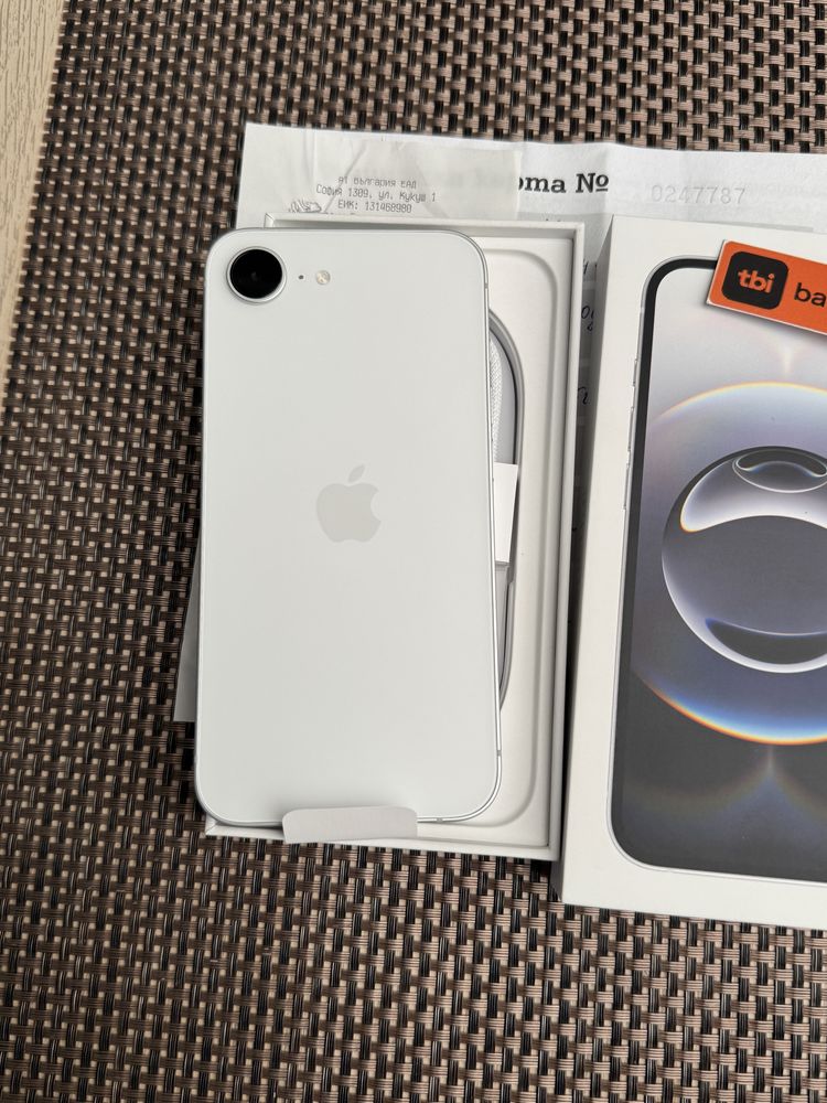 ‼️Нов•iphone 16е ЛИЗИНГ 40лв/м айфон White 16е