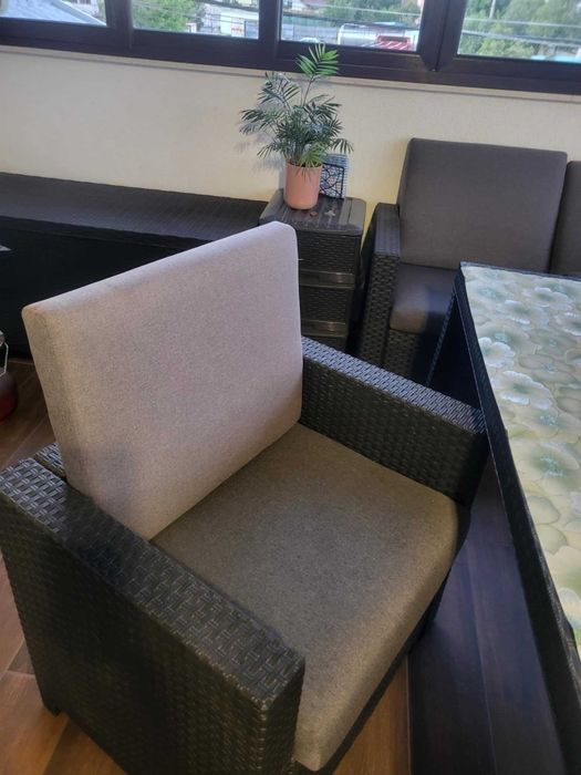 градински комплект 9части техноратан антрацит