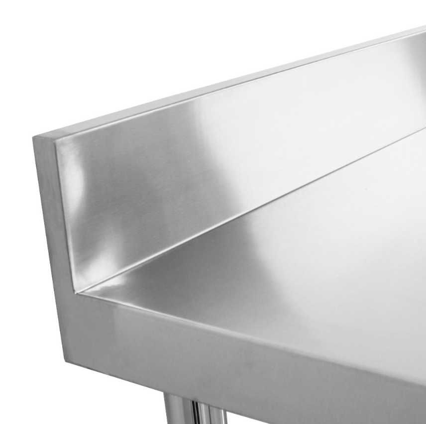 Masa inox cu rebord cu 1 poliță 160x70x85 cm,transport gratuit