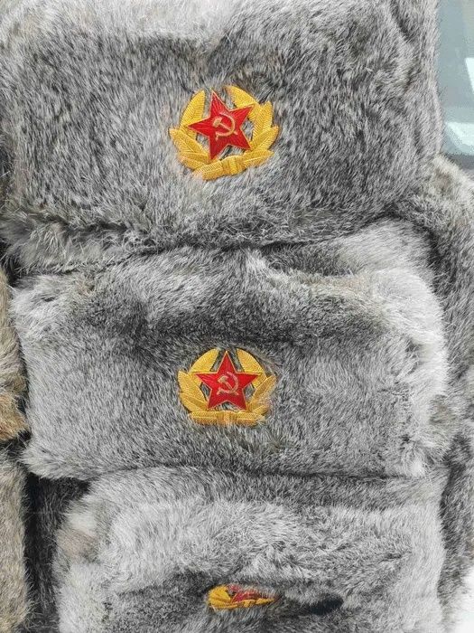Руска зимна шапка ушанка. Заешка кожа. Естествен косъм