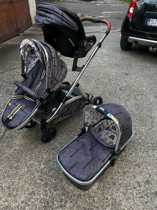 Carucior Cosatto XL (pentru 2 copii) + scoica si Baza ISOFIX