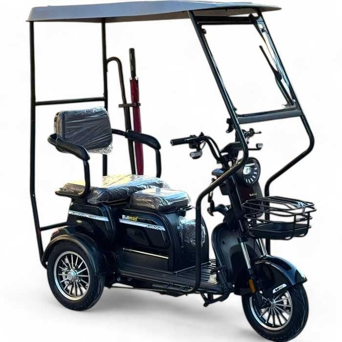 Триместна електрическа триколка С2+ С Покрив, 1500W, 5 батерии