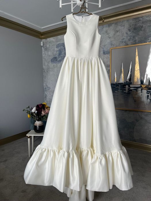 Rochie de mireasa A line, tafta, marimea 38