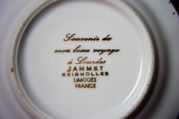Scrumiera Portelan Limoges Aur 24K, Lourdes, Colectie, Cadou, Vintage