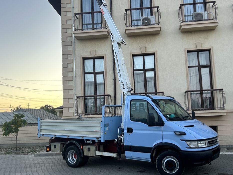 Iveco daily 65c17 basculabil trilateral cu macara(gru)